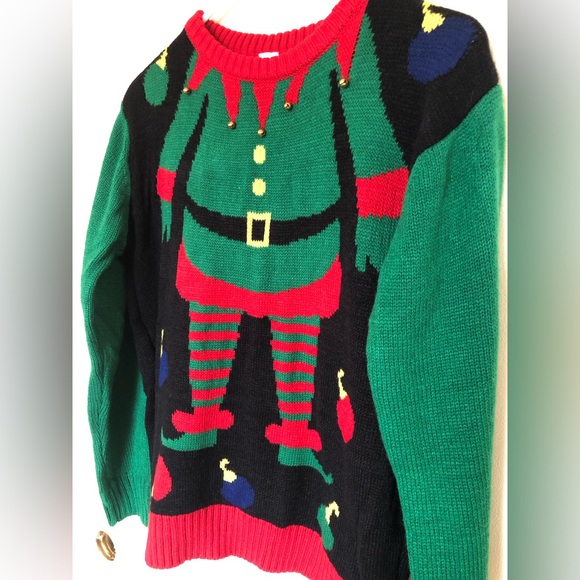 Holiday Time Elf Ugly Christmas Sweater with Jingle Bells NWOT - Picture 6 of 6